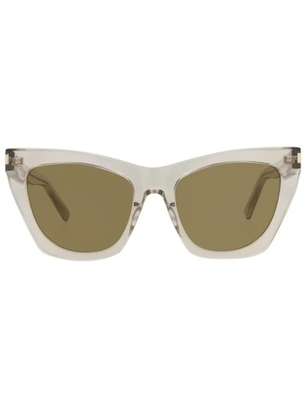 New Saint Laurent Womens Cat Eye Beige Beige Brown Fashion Designer Sunglasses